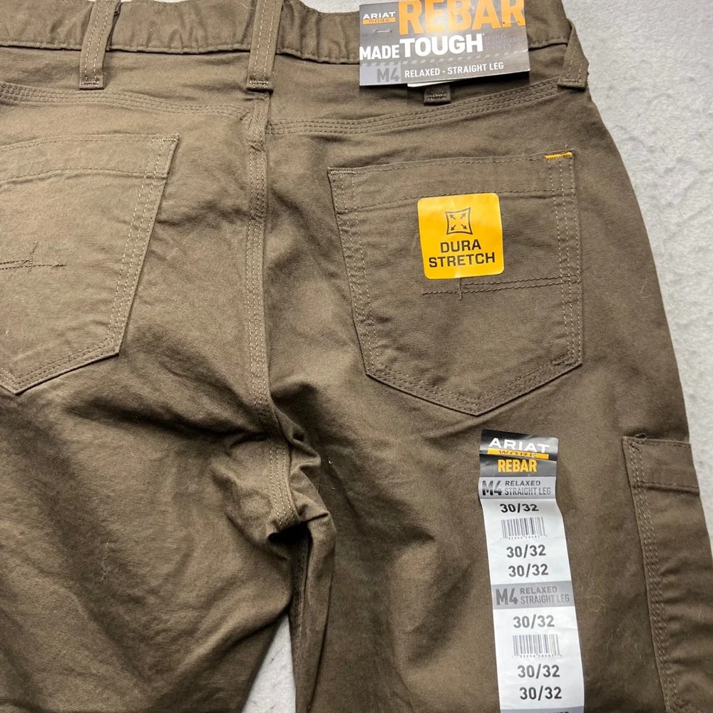 Ariat Rebar M4 Relaxed Straight Leg Work Pants Brown DuraStretch 30x32 NEW 2363